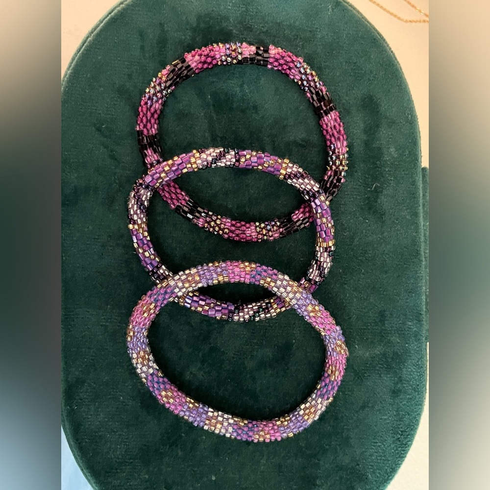 Purple beaded bracelets